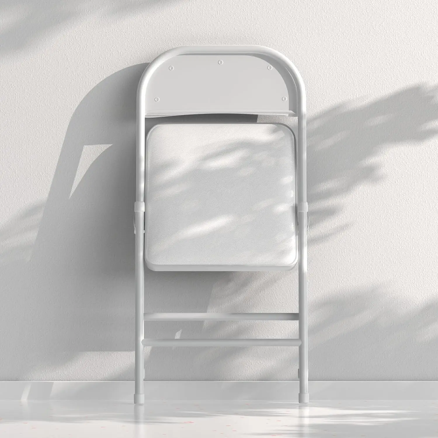 20 Pack Folding Chairs with Padded Vinyl Cushions, Comfortable Seats and Sturdy Steel Frames, Ideal for Home, Office, Indoor and Outdoor Events, White