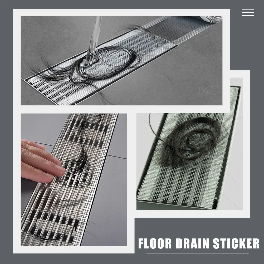 

1 Roll Disposable Floor Drain Sticker Hair Filter Decal for Bathroom Shower Bathtub Kitchen Sink Anti-Clog Mesh Strainer Sticker