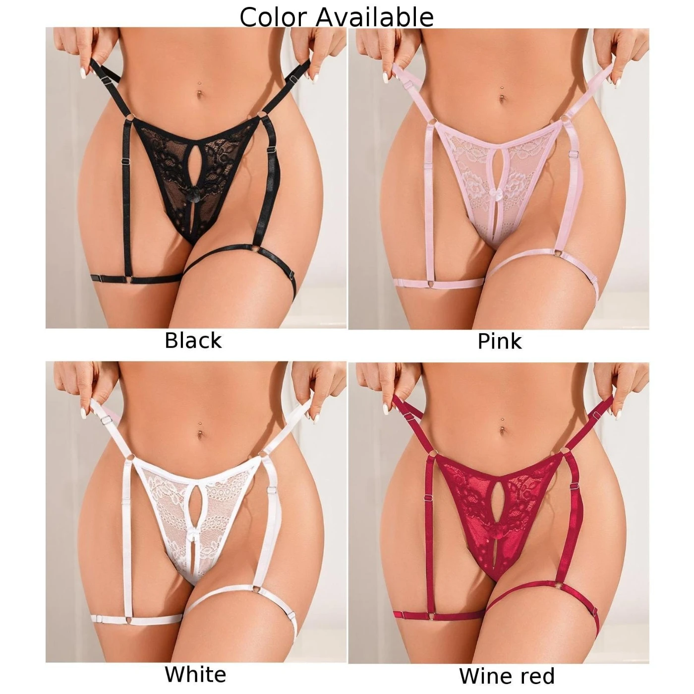 Open Crotch Panties Women Lace Hollow Out Garter Sexy Lingerie Underwear Crotchless Thongs G-string Underpants Erotic Nightwear