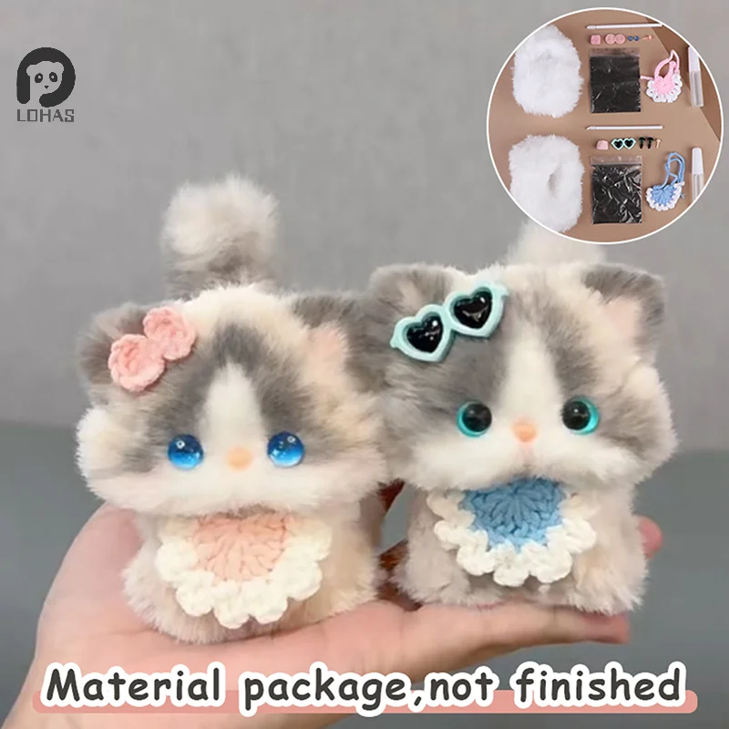 Creative Handmade Twisty Stick Little Cat Doll Pendant Toy Plush Gifts DIY Material Package Keychain For Handicraft Enthusiasts