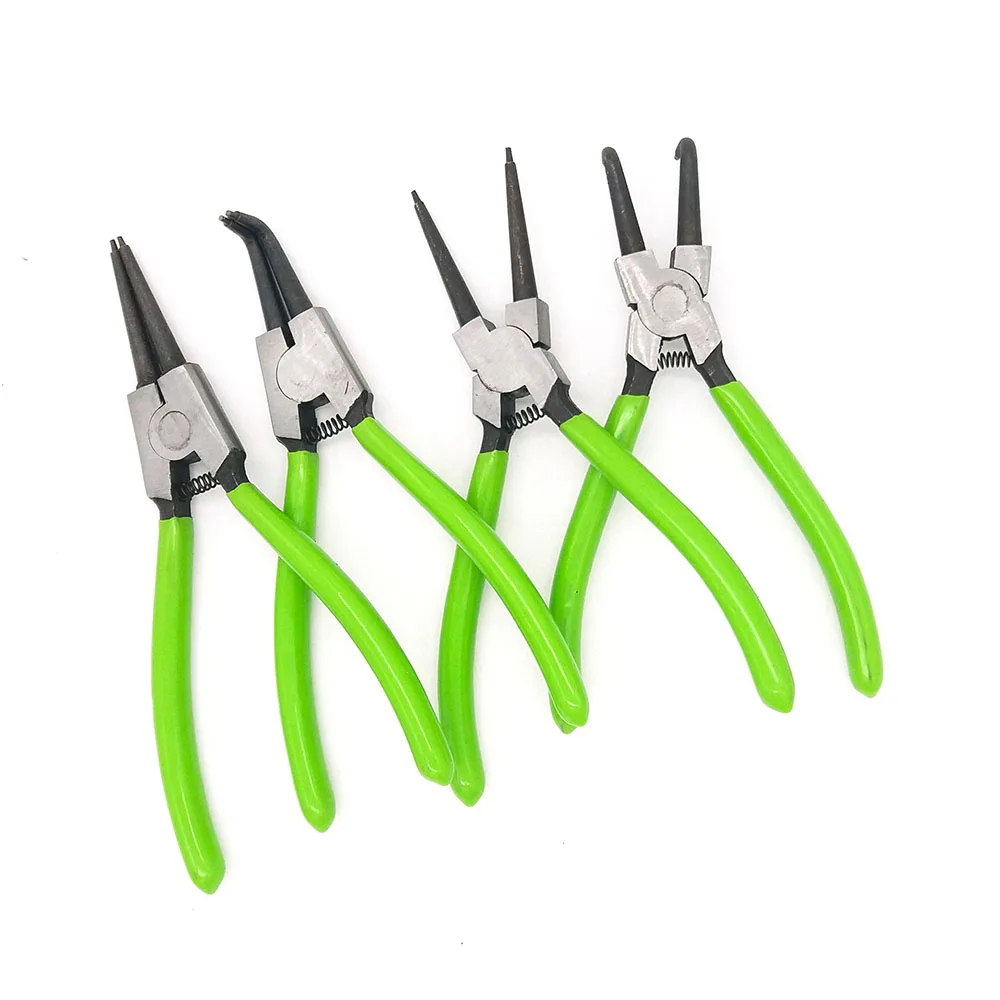 4 Pieces of 7 Carbon Steel Idea Kit Inner and Inner and Outer Curved Ring Lock Pliers