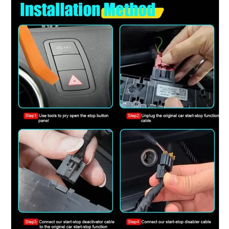 إيقاف تشغيل المحرك المزيل لأودي A1 S1 RS1 8X 2012-2018 سيارة السيارات بدء وإيقاف المانعة التلقائي جهاز التوصيل كابل المفكك