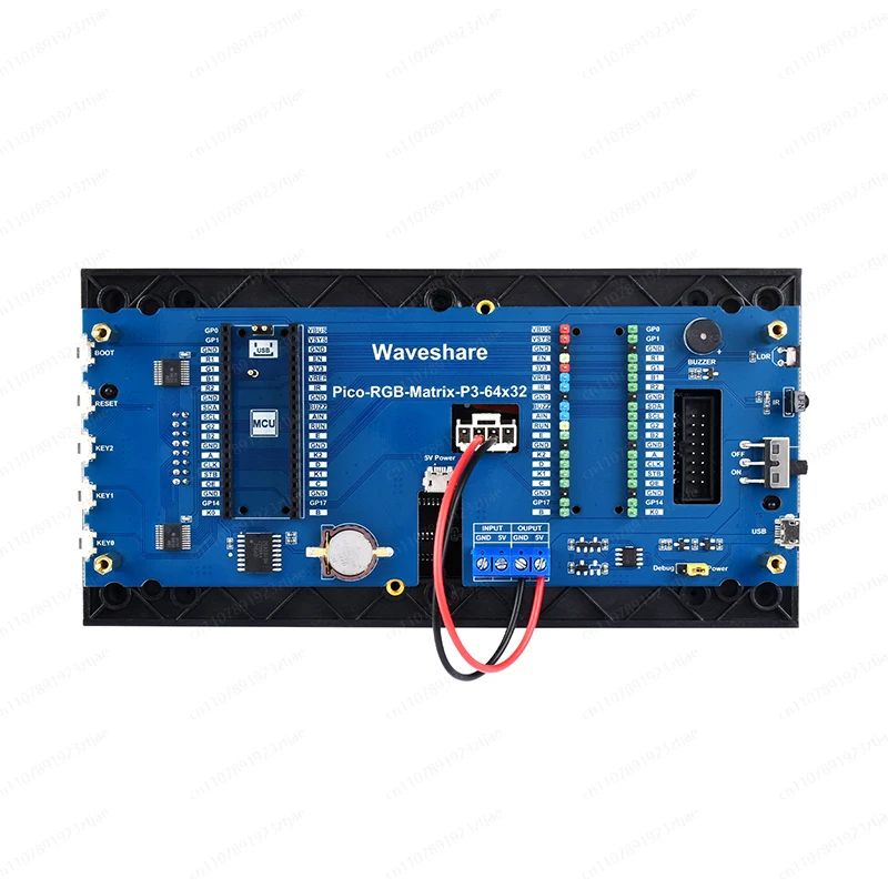 RGB Full-Color Multi-Features Digital Clock for Raspberry Pi Pico, 64x32 Grid, Accurate RTC