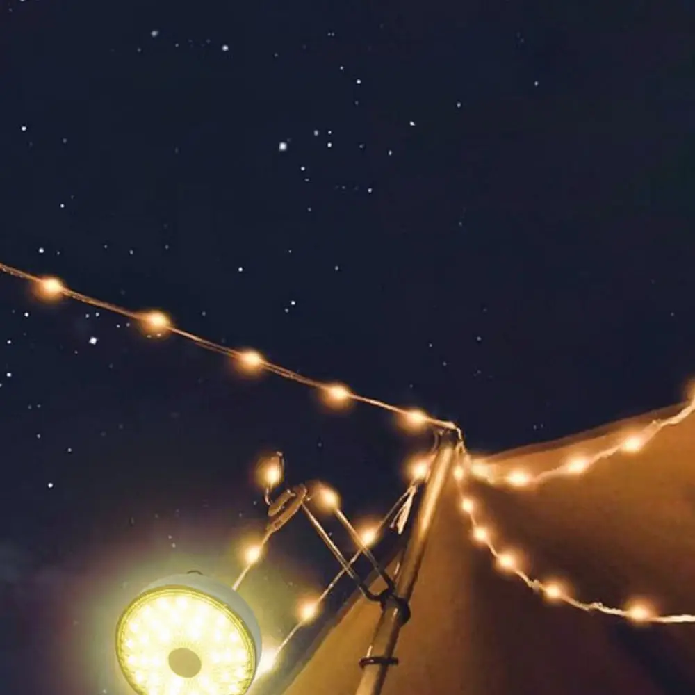 Dual Color Solar Camping String Light Waterproof Flexible LED Strip Reel Design Tent Atmosphere Lamp For For Chiguangfox