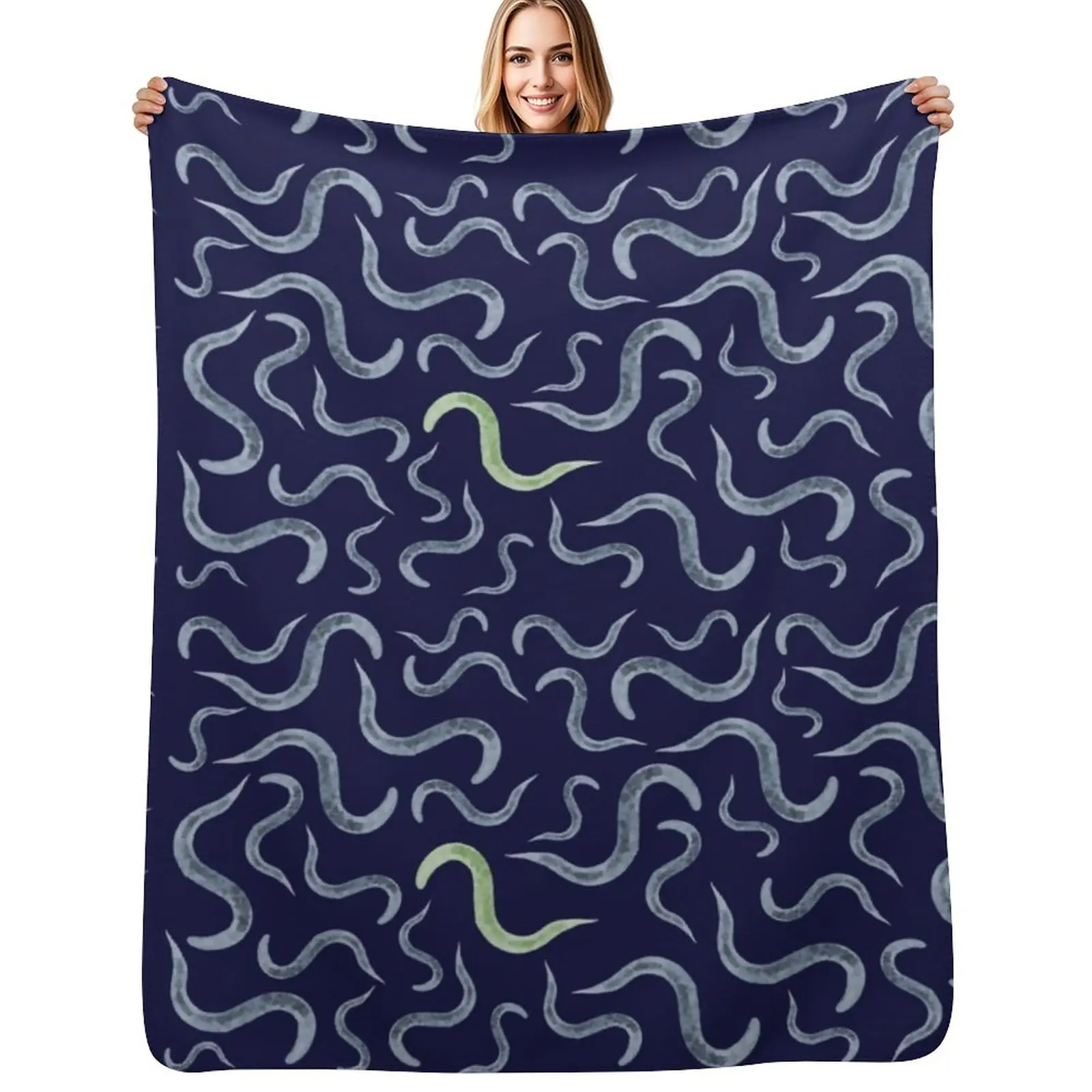 Caenorhabditis elegans Model Organism Biology Pattern Throw Blanket manga Luxury Brand for winter decorative Thin Blankets