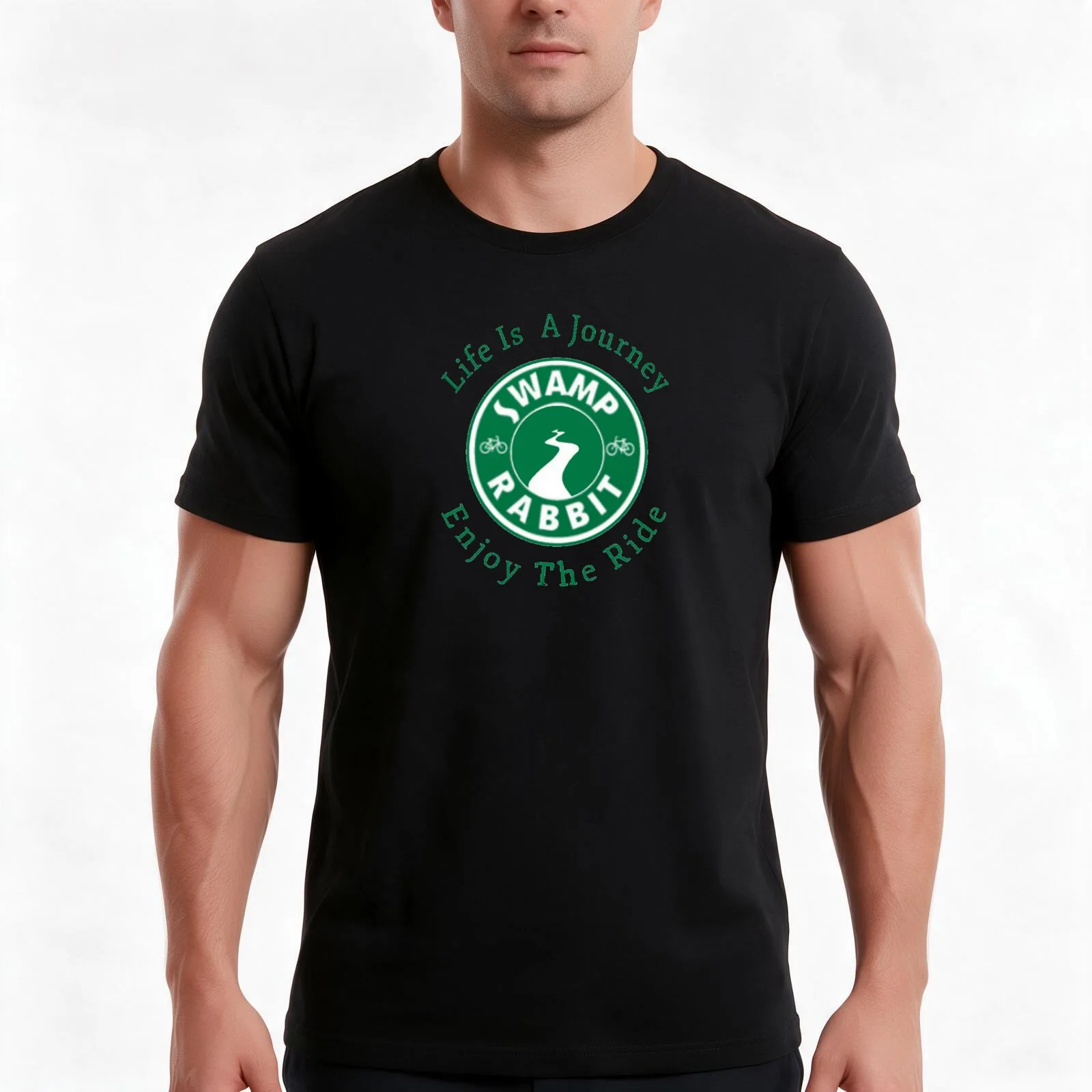 Swamp Rabbit Trail T-Shirt, Summer Casual Cotton Tee, Oversized Streetwear Tops, Vintage Graphic Print, Loose Fit Short Sleeve
