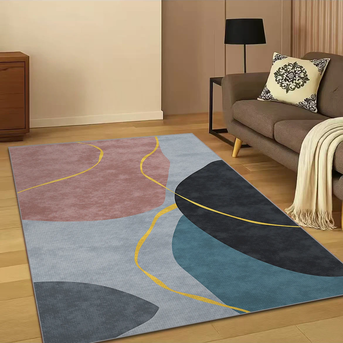 VIKAMA Geometrischer Kristall-Wohnzimmerteppich, Schlafzimmer, Sofa, Tisch, Nachttisch, großer Teppich, Heimdekoration, Matten, rutschfeste Fußmatte
