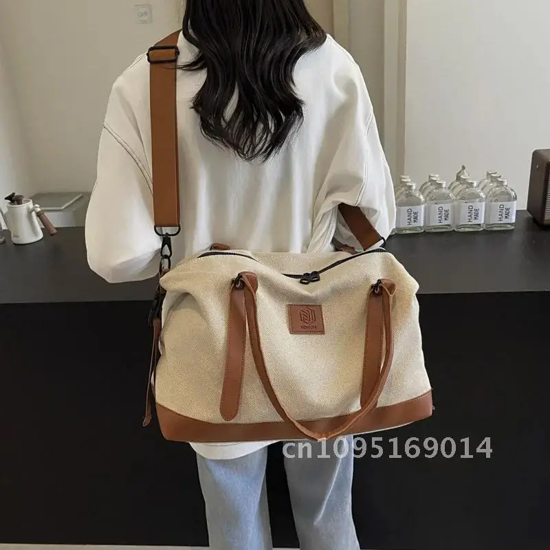 

Women's Canvas Shoulder Bag Luxury Large Capacity All-match Bag Large Bag Crossbody Capacity Coach Travel Bag Casual Versatile