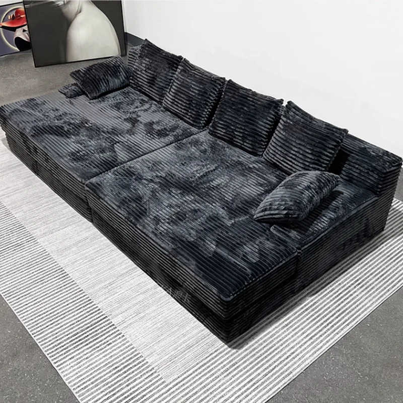 Foldable Compression Sofa Cloud Lazy Sofa Italian Suede High Density Foam Vacuum Packaging Frameless Multifunctional Home