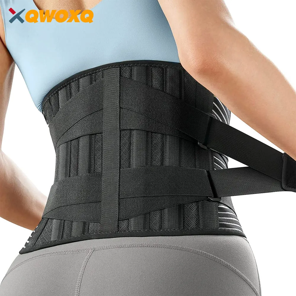 3XL Sports Double Pull Back Lumbar Support Belt Waist Orthopedic Corset Spine Decompression Waist Trainer Brace Back Pain Relief