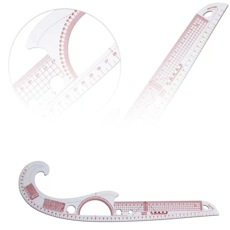 3250，6501，3231 Transparent Tailor French Curve Sewing Ruler Tailor Comma Shaped Rulers Tools Soft Sewing Tools