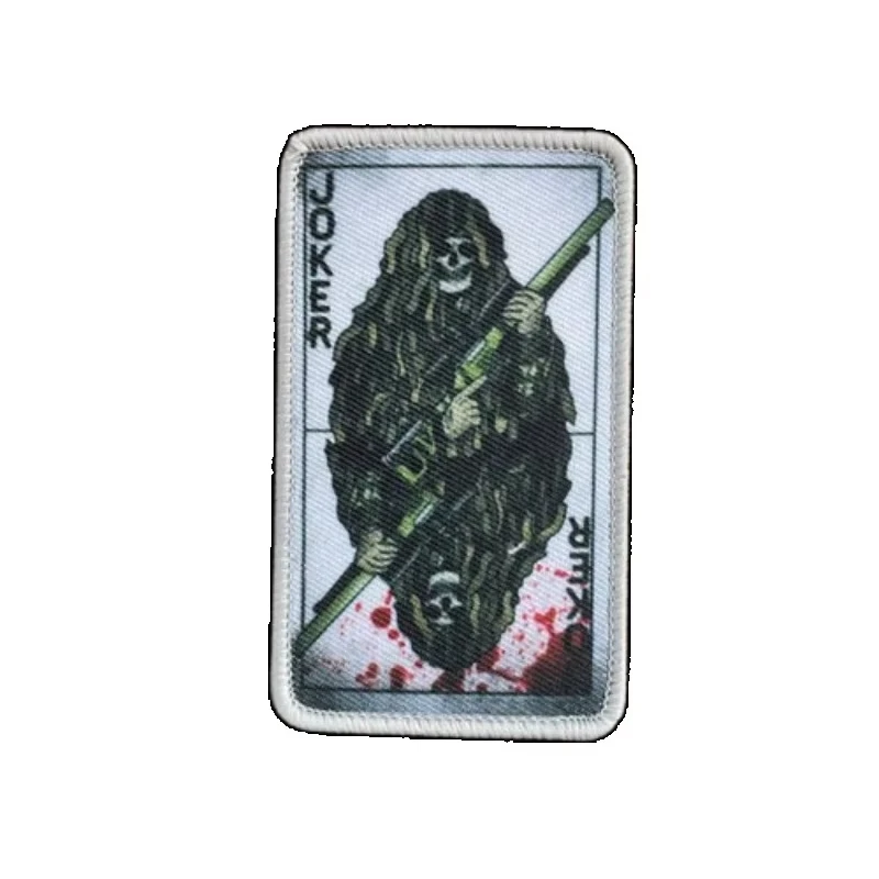 Joker Poker Tactical Patch Gili Clothing Skeleton Soldier  Hook and Loop Military Armband Sniper Backpack Stickers