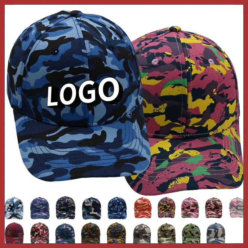 

Custom Logo Jungle Camouflage Baseball Cap Men's and Women's Outdoor Tie-Dye Color Hardtop Cotton Adjustable Truck Driver Gorras