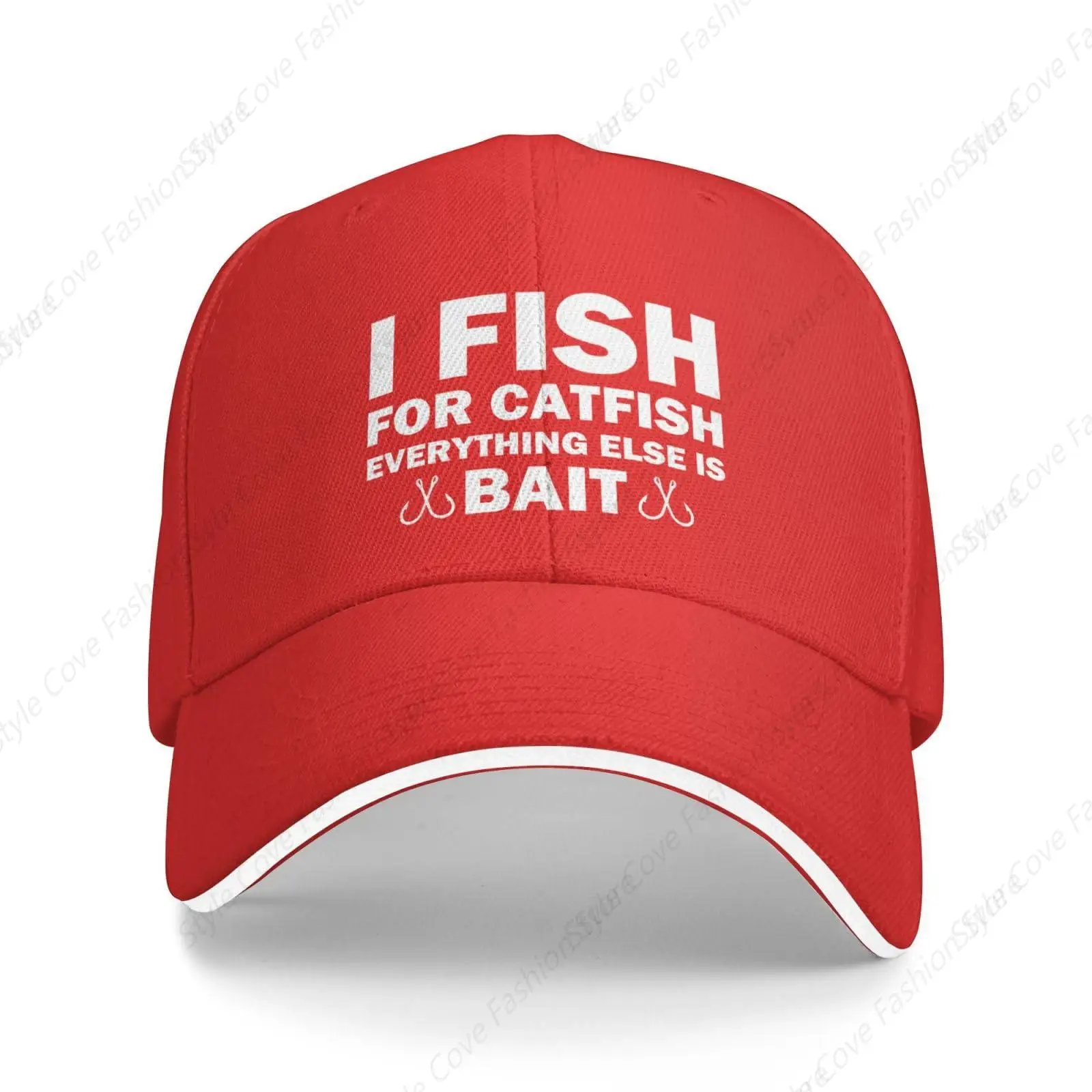 I Fish for Catfish Everything Else is Bait Cap Funny Fishing Hat Men Women Baseball Cap Four Seasons Outdoor Fishing Hat