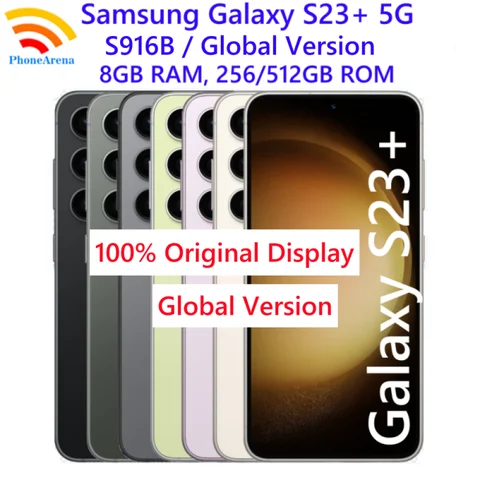 Samsung Galaxy S23+ S23 Plus 5G S916B S916B/DS Global Version 6.6" 8GB RAM 256/512GB ROM Snapdragon NFC Original Cell Phone