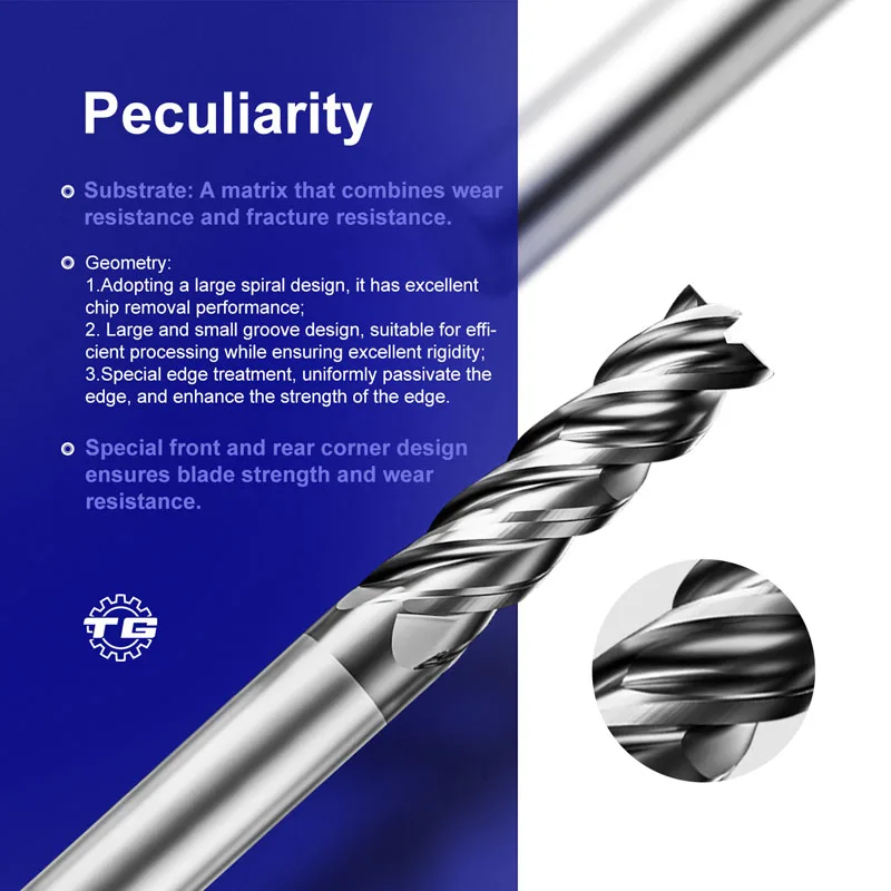 TG P45-C4/4 slot coated fillet radius end mills P45 series high performance steel machining tools