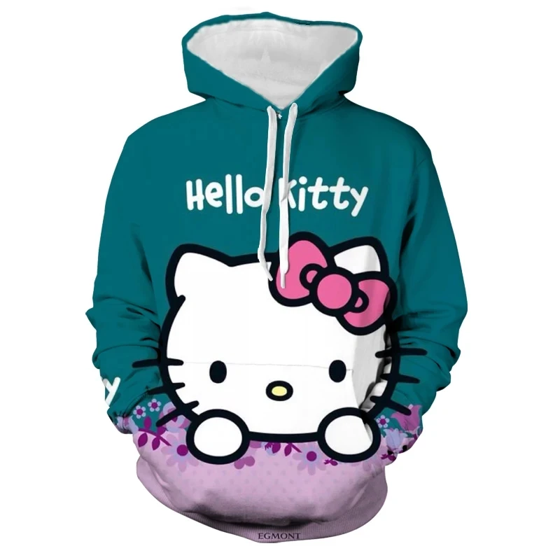 Women's Hello Kitty Hoodie, Women's Hoodie, Capuz Infantil, Harajuku, Girls, Sweatshirts, 3D