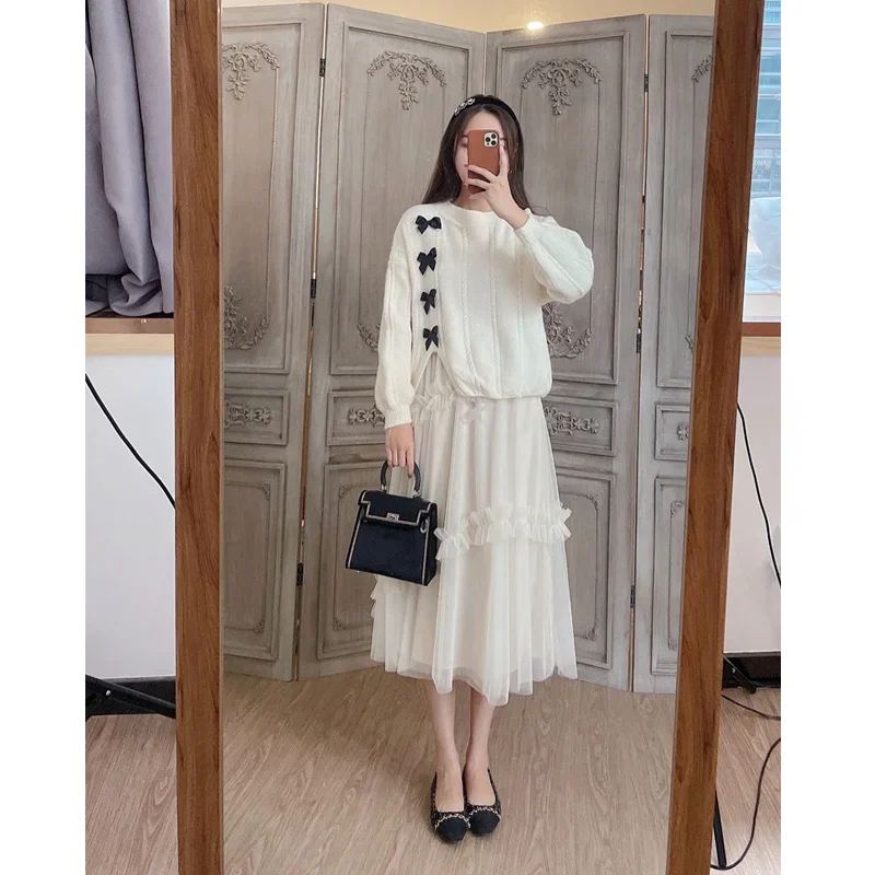 Striped Sweater Cardigan Spring Autumn New O-Neck Long Sleeve Button All-match Knitting Tops Sweet Fashion Vintage Women Clothes