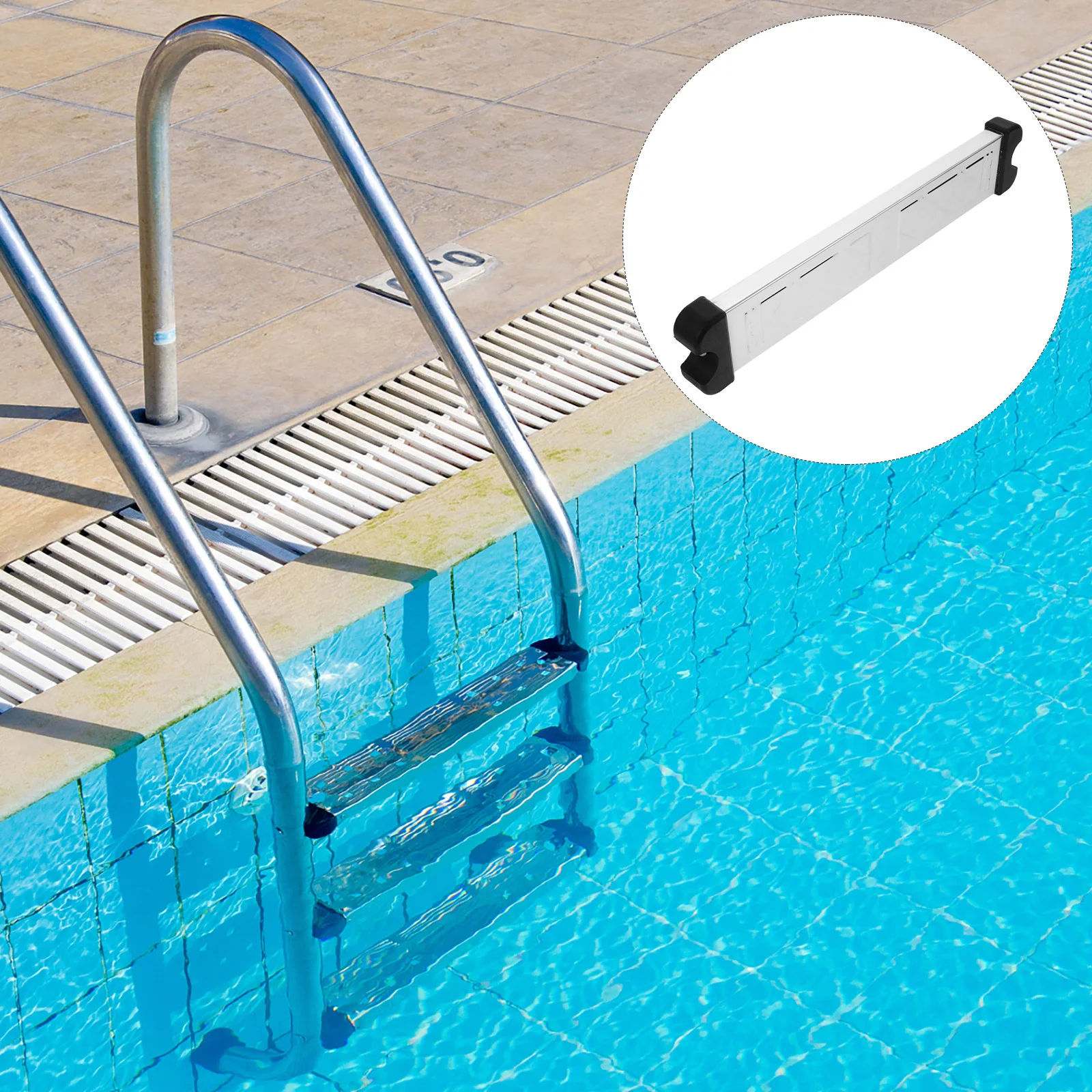 

Stainless Steel Handrail Swimming Pool Ladder Step Replacement 304 Grade Non Slip Tread Durable Metal Accessory