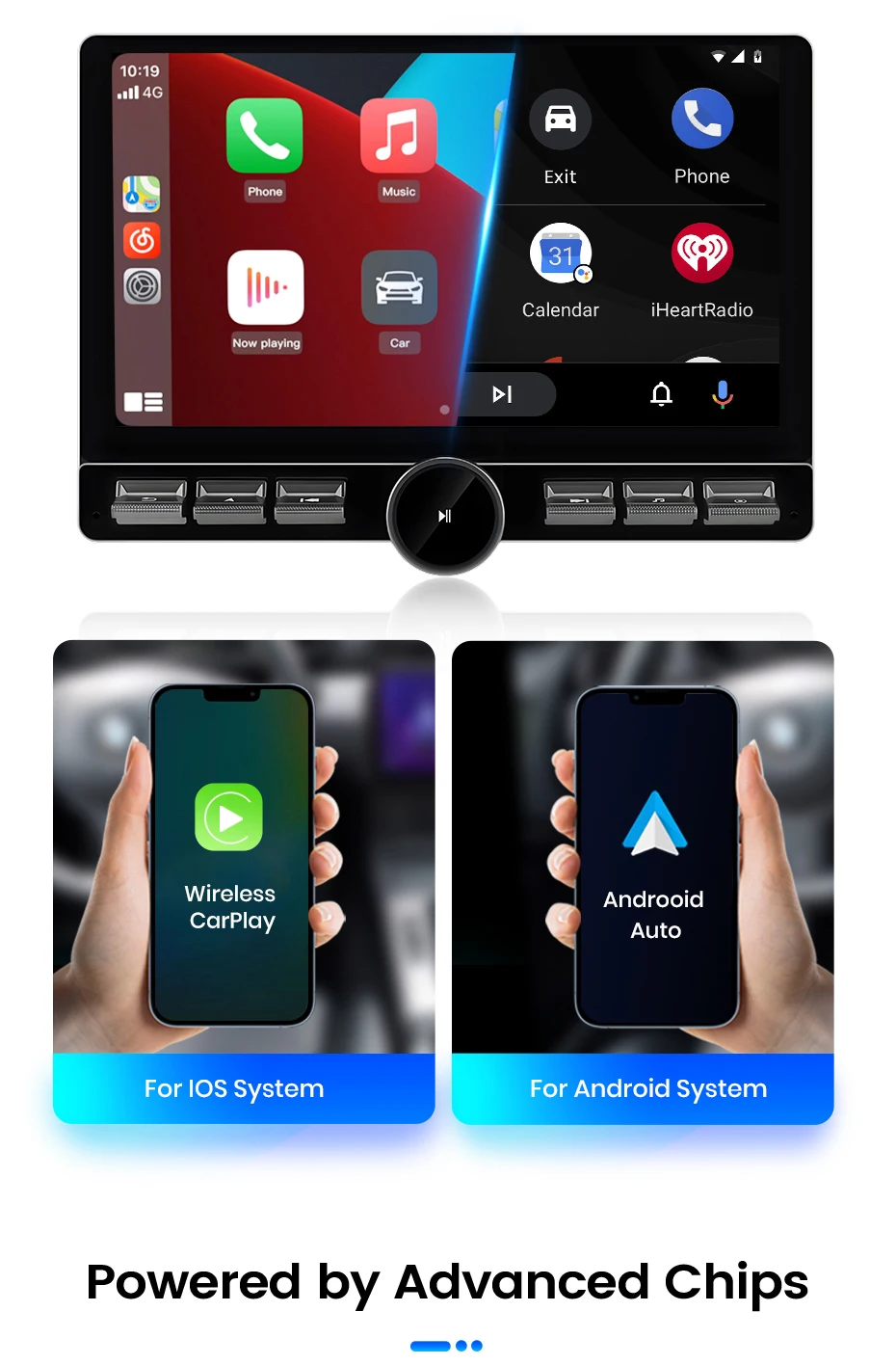 Junsun 10,1" Android Universal Single 1 Din Drehbares Autoradio 4GB+64GB Wireless Carplay Auto-Stereo Intelligentes System – Detail 8