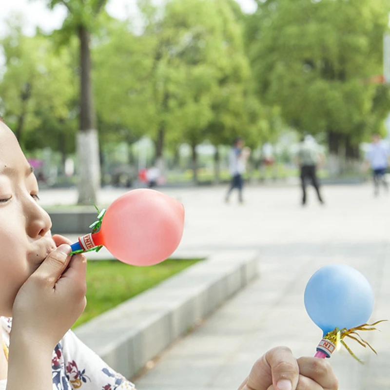 48Pcs Gold Thread Balloon Whistle Toy Kids Birthday Party Favor Pinata Filler Easter Kids Day Carnival Party Favor Decoration