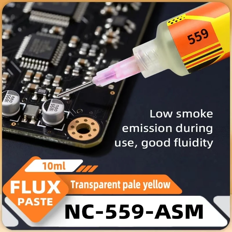 NC-559-ASM 10cc Needle Tube Soldering Flux  No Clean Flux for Soldering SMD BGA Reballing Soldering Welding Flux Solder Paste