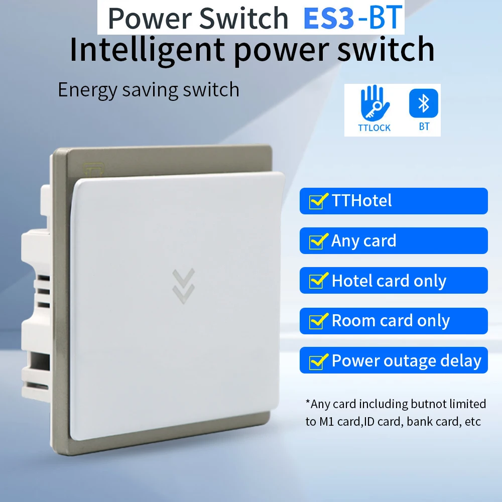 40A Bluetooth Intelligent Hotel 13.56MHz RFID Card Energy Saving Switch Smart Card TTLOCK App TThotel Power Saver AC180V-250V