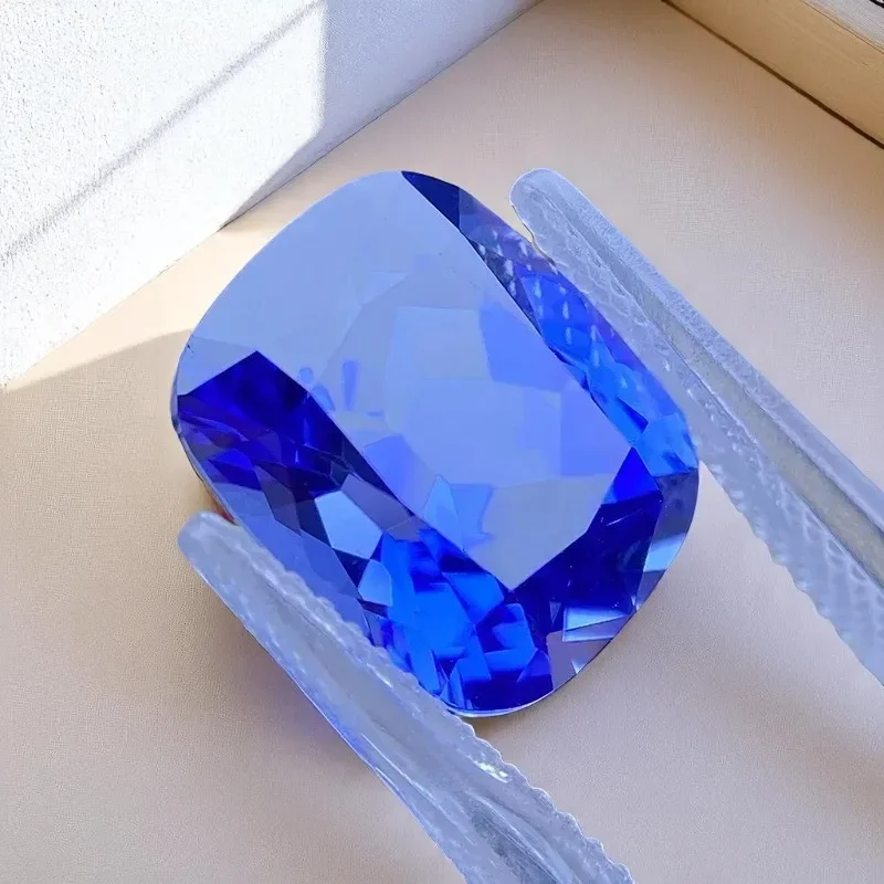 

Lab Grown Sapphire Cushion Cut Royal Blue Color VVS1 Charms for Jewelry Making DIY Ring Necklace Earrings Main Materials