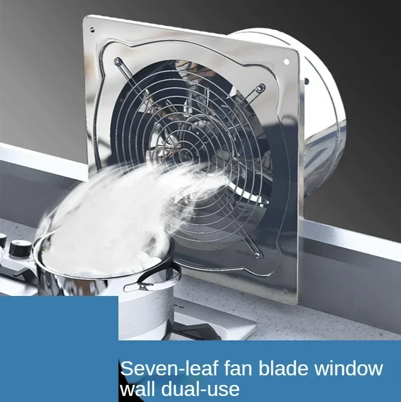 6/7inch Inline Extractor Exhaust fan Ventilation Pipe Fan Bathroom Kitchen Wall Window Stainless Steel Attic Ventilator