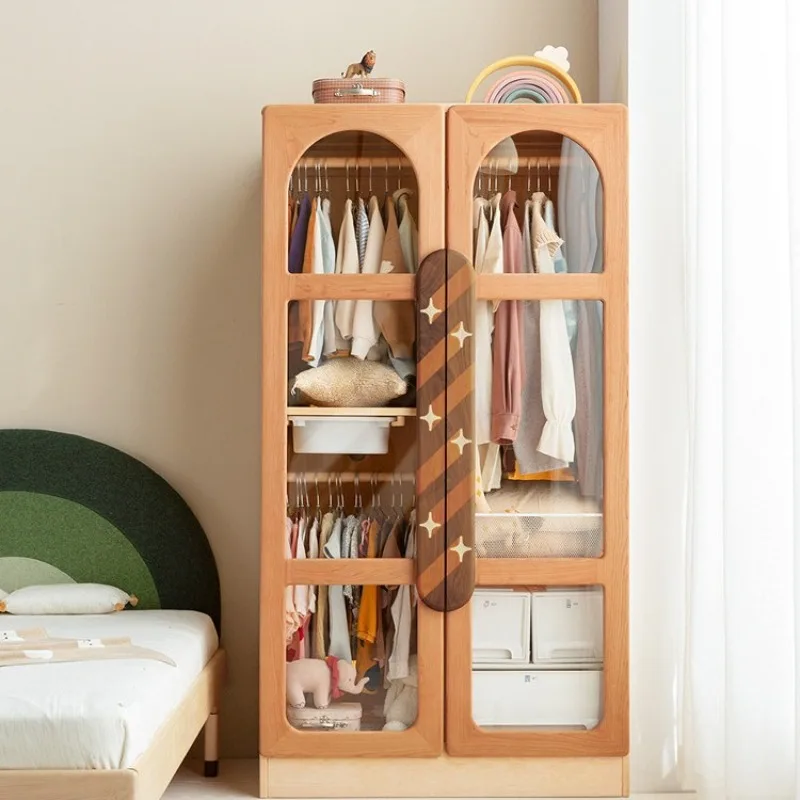 Simple handle parent-child combination, can be stacked wardrobe