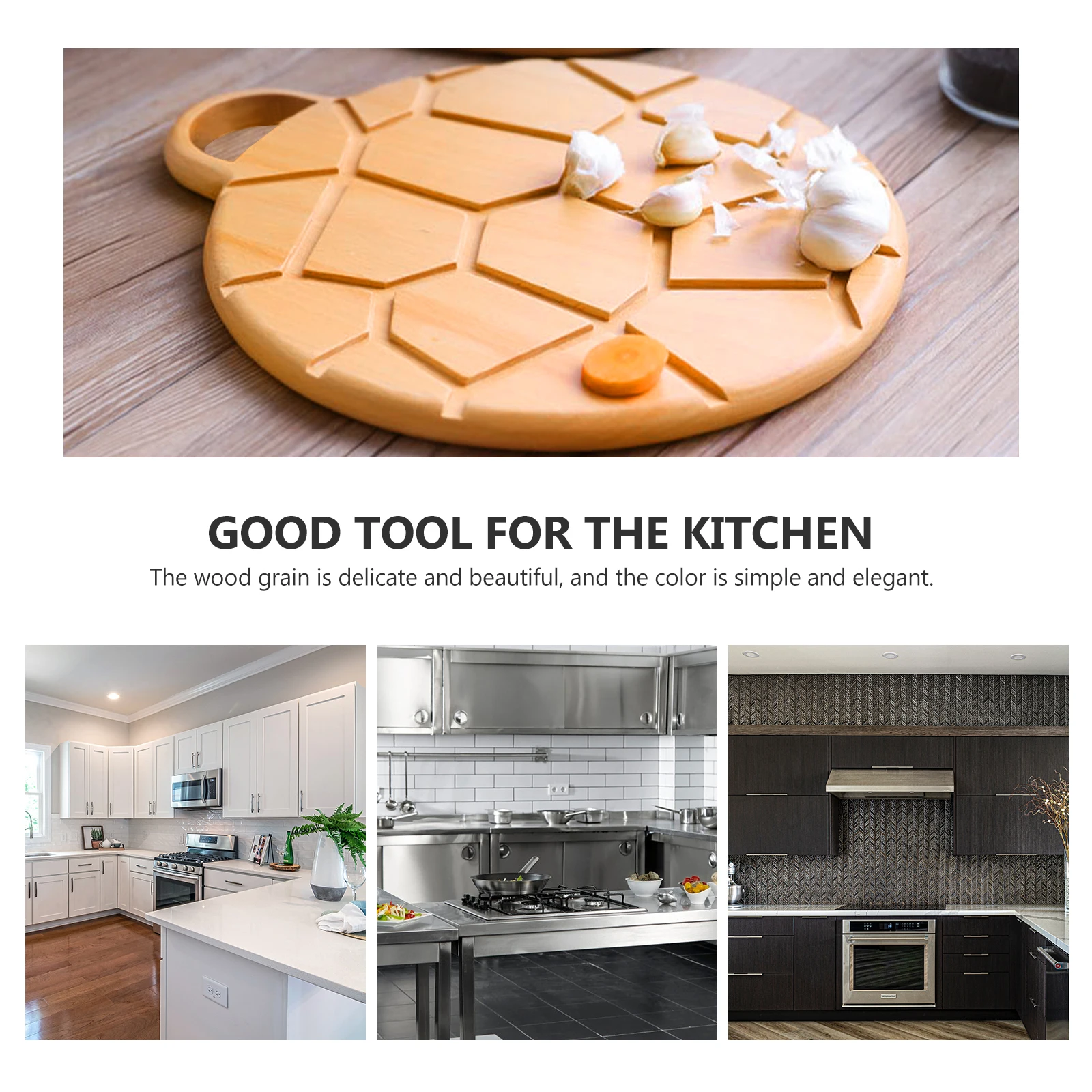 

1pc Solid Wood Cutting Board Strong Kneading Mat Kitchen Gadget Anti-Slip Crack Resistant Practical Chopping Block Home