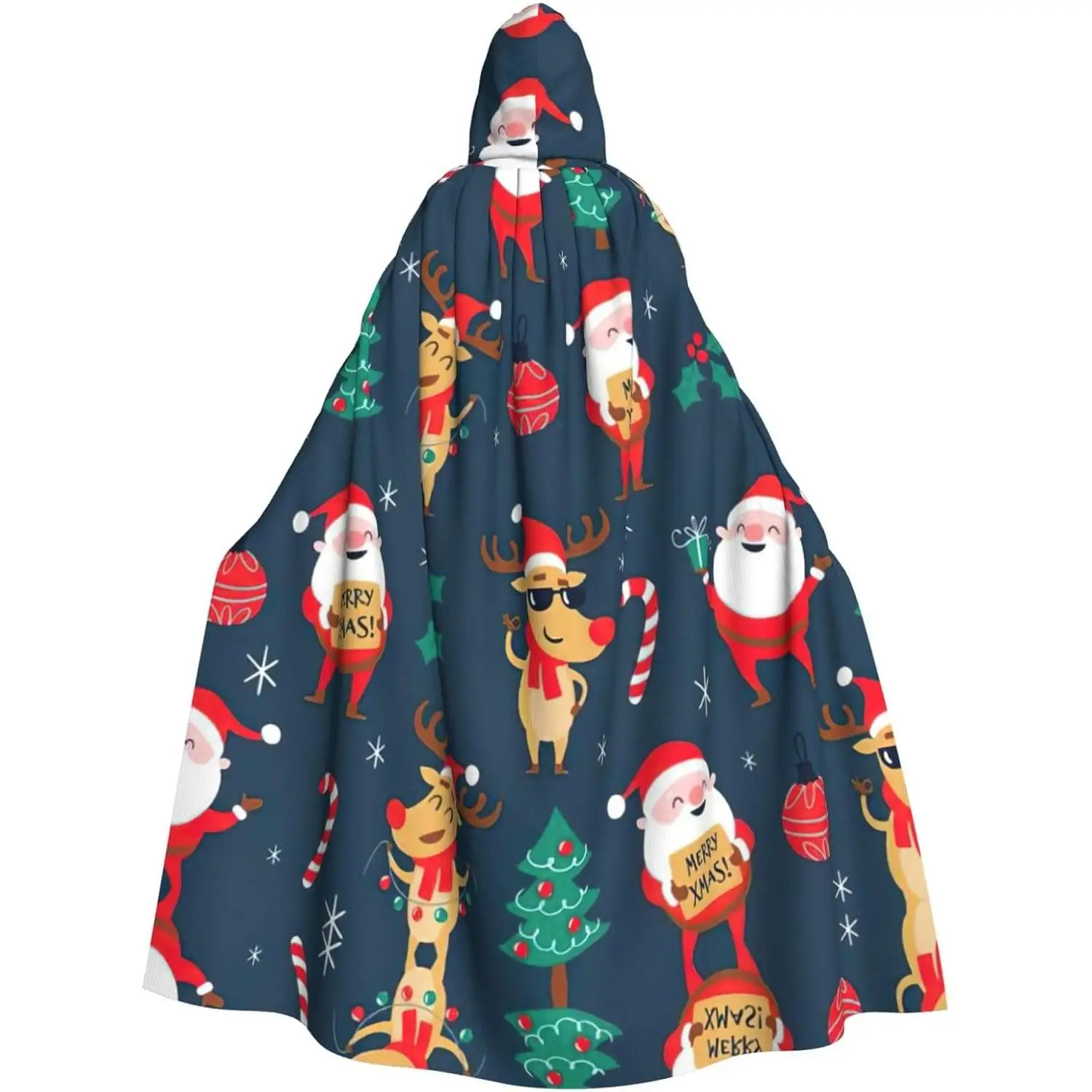 

Santa Claus Christmas Print Halloween Hooded Cloak Adults Stylish Cape For Carnivals Themed Parties Cosplays