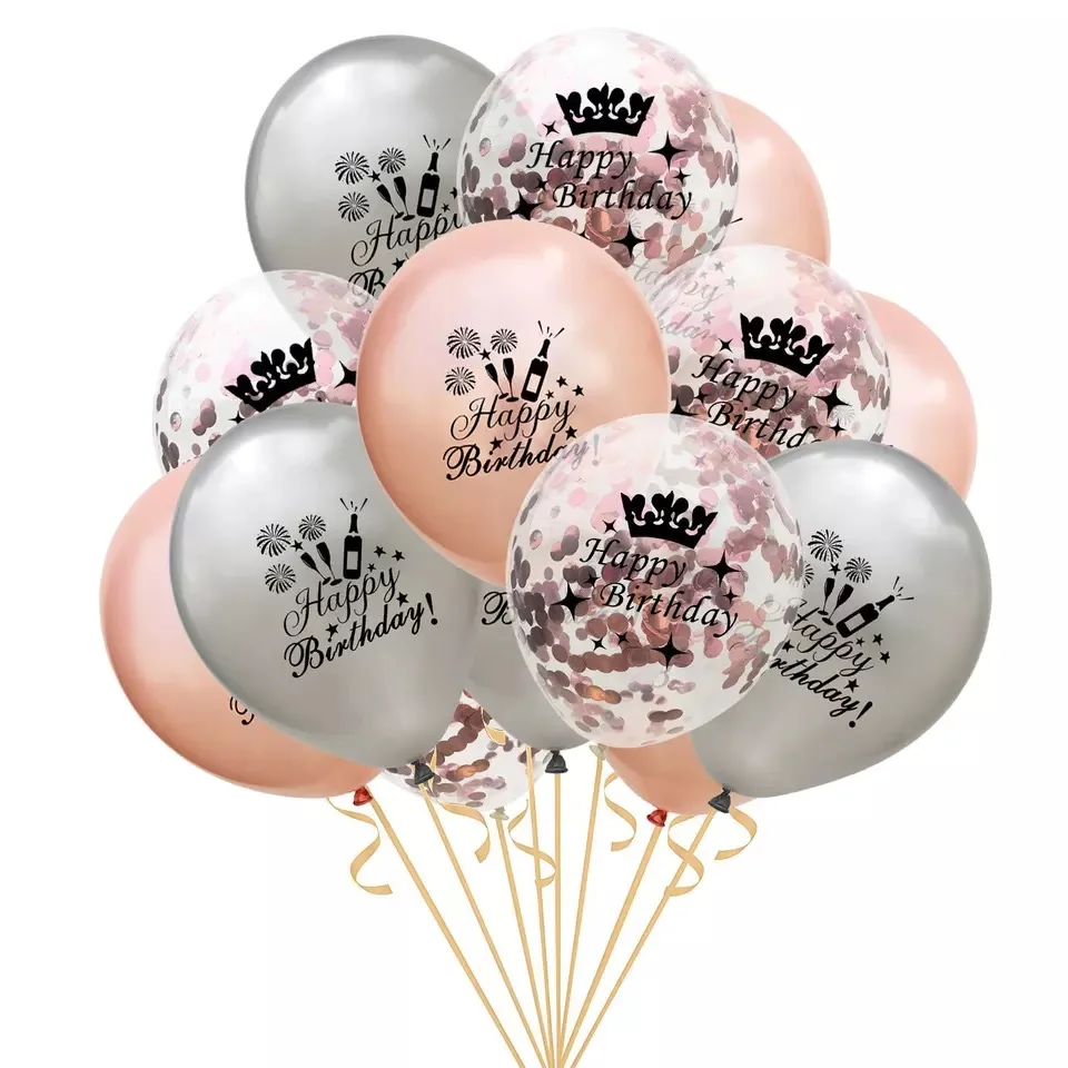 الوردي الوردي 60TH عيد ميلاد الديكور بالونات عيد ميلاد سعيد راية بهرج جارلاند النثار للكبار 60 حفلة عيد ميلاد الديكور #6