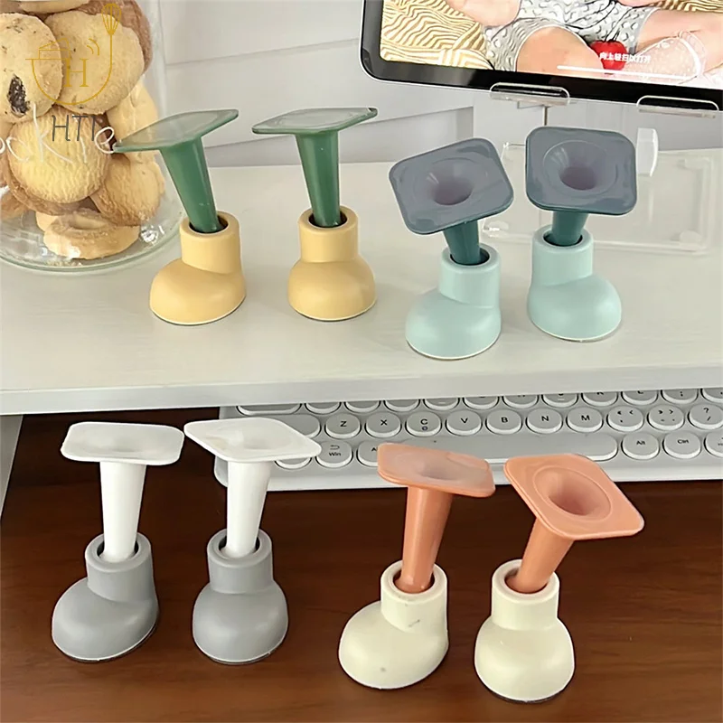 1Set Little Feet Anti-collision Doorstop Support Leg Anti-Skid Boots Garbage Can Storage Box Home Office Door Stopper Decor