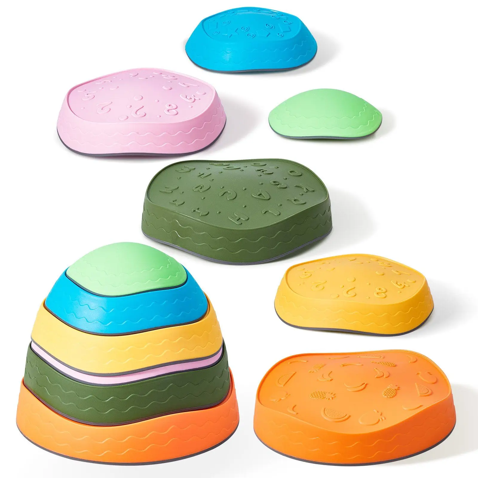 Kids Balance Stepping Stones Sensory Obstacle Course 6 PCS Outdoor Indoor