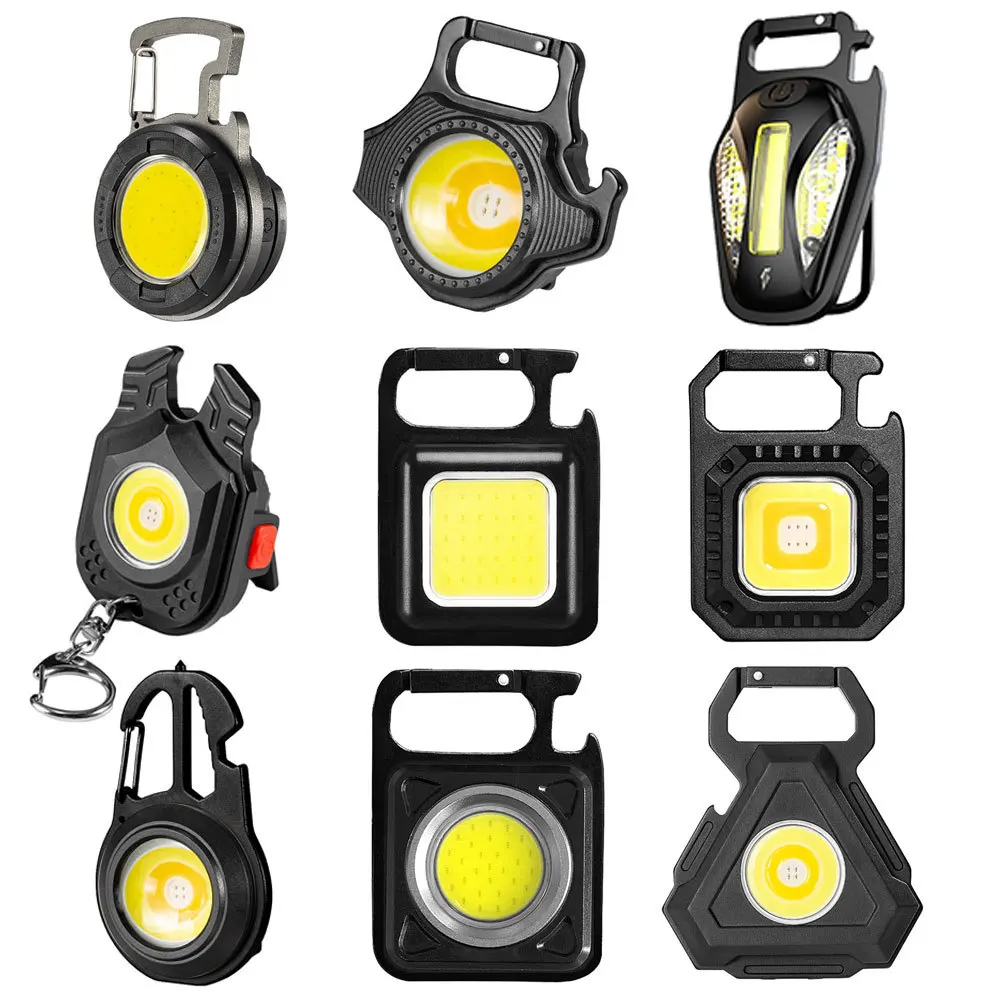 Mini LED COB Easy to Carry 800MA Lamps Flashlight Work Portable Emergency Distress  For Outdoor Camping Small Light Corkscrew