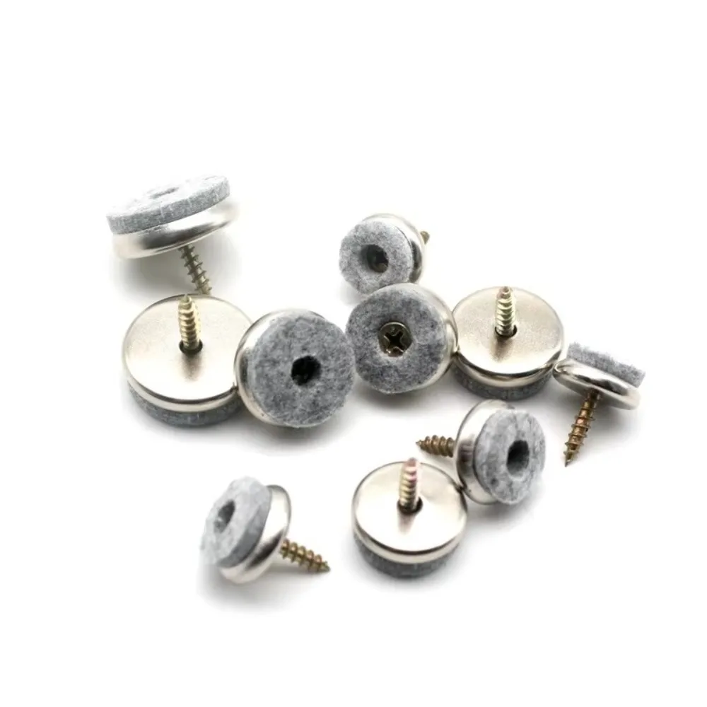 10 unids/set de alfombrilla de fieltro de Metal para muebles, forma redonda, disminuye la fricción, alfombrilla antideslizante, Protector de suelo, almohadillas para patas grises