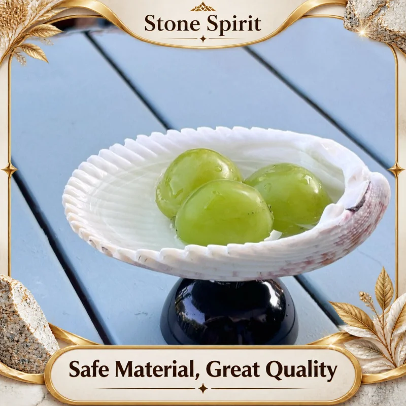Handmade Shell Glass Trinket Dish, Multifunctional Serving Plate for Dessert Fruit, Boho Jewelry Organizer, Rustic Home Decor