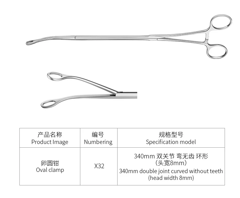 Manufacturer's Direct Sells Tissue Forceps with Ratchet  Oval Shaped,toothless,8mm,working Length 350mm