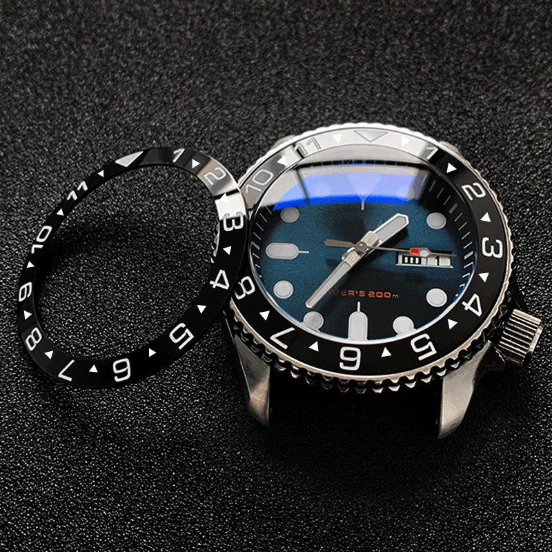 Luminous Sloped Ceramic Bezel insert Slopping bezel 38*30.6mm For SXK007 MOD watch parts