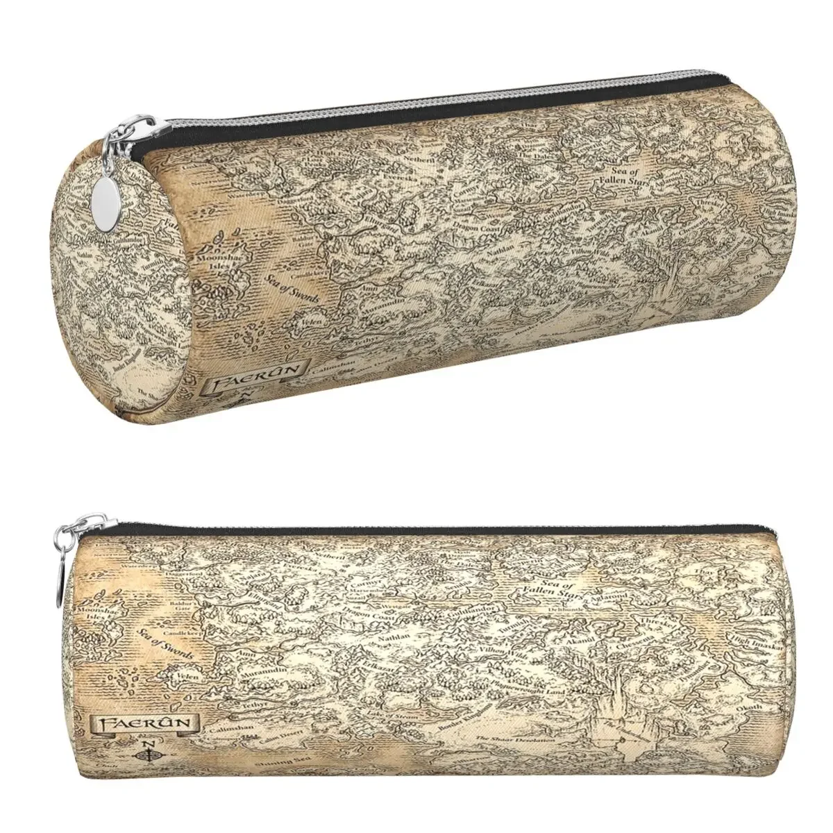 Annotated Map Of Faerun Pencil Cases Pen Holder Cylinder Pen Box Pencil Bag for Students Gifts