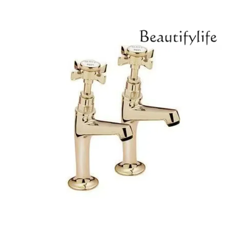 BJ Bathroom, British High-necked Faucet, Retro-style Classical Basin Faucet, Multi-color Optional