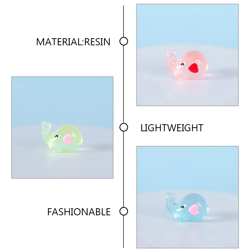 

7pcs Miniature s Glow In The Dark Resin Animal Statues Small Garden Decor Desktop Bookshelf Landscape Ornament Light In