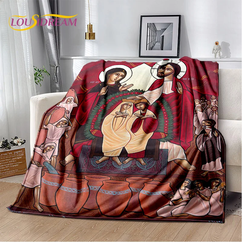 Ethiopian Art Painting Cartoon Africa Plush Blanket,Flannel Blanket Throw Blanket for Living Room Bedroom Bed Sofa Picnic Hiking