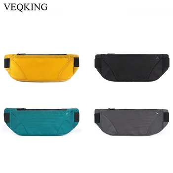 VEQKING Bolsas resistentes à água, bolsas de cintura ajustáveis, bolsas para corrida ao ar livre, alças respiráveis, bolsas de ginástica com zíper à prova d'água