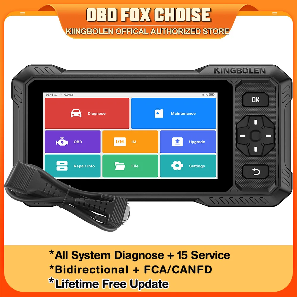 KINGBOLEN S6 ELITE Mise à jour gratuite à vie Tous les systèmes Outils de diagnostic automatique TPMS AF 15 services Contrôle bidirectionnel Scanner OBD2