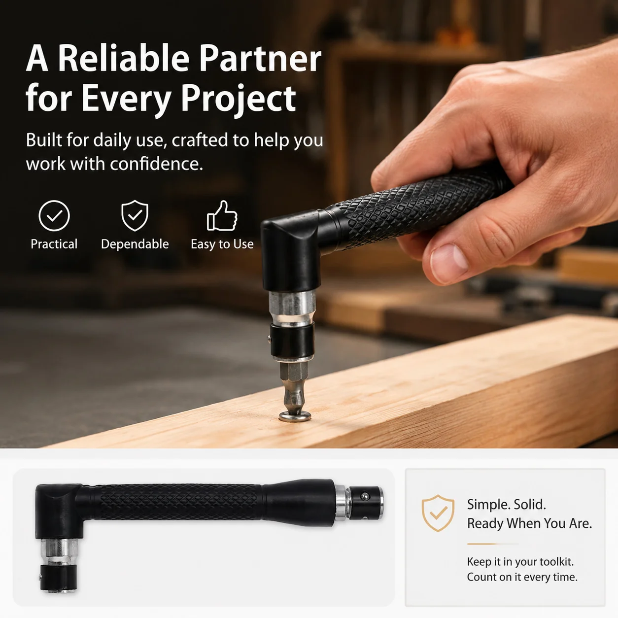 Mini Double-ended L-Socket Wrench 6.35mm 90° Right Angle Screwdriver Driver Bit Joiner Handle Utility Tool Set Home Maintenance