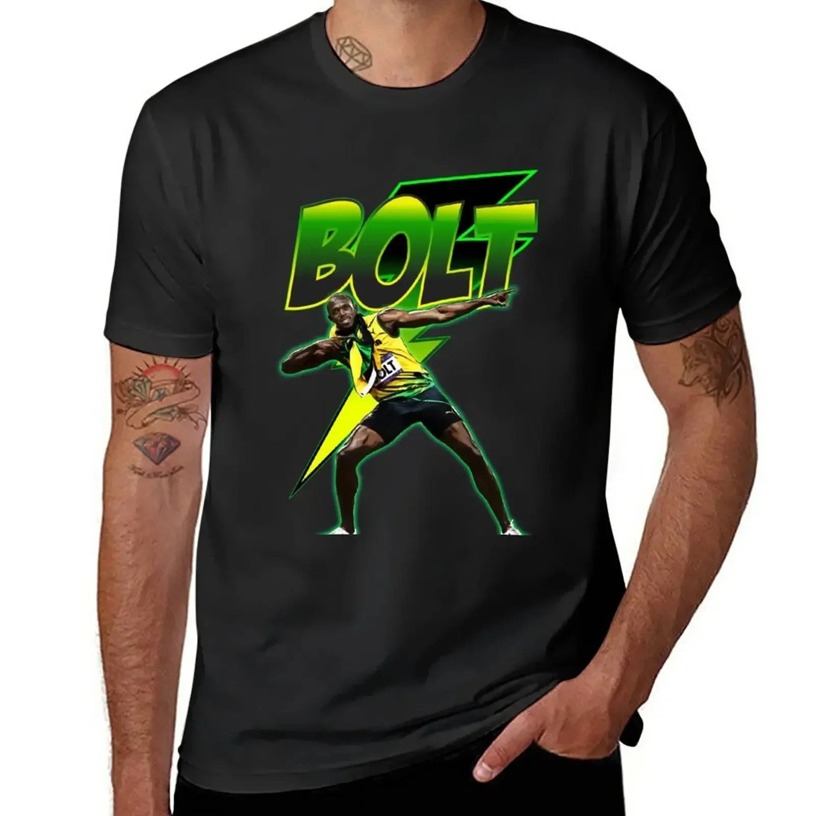 Summer Clothes Customizeds Tees Mens Big and Tall T Shirts Usain Bolt T-Shirt Harajuku Graphic T Shirts Oversized 2024 Summer