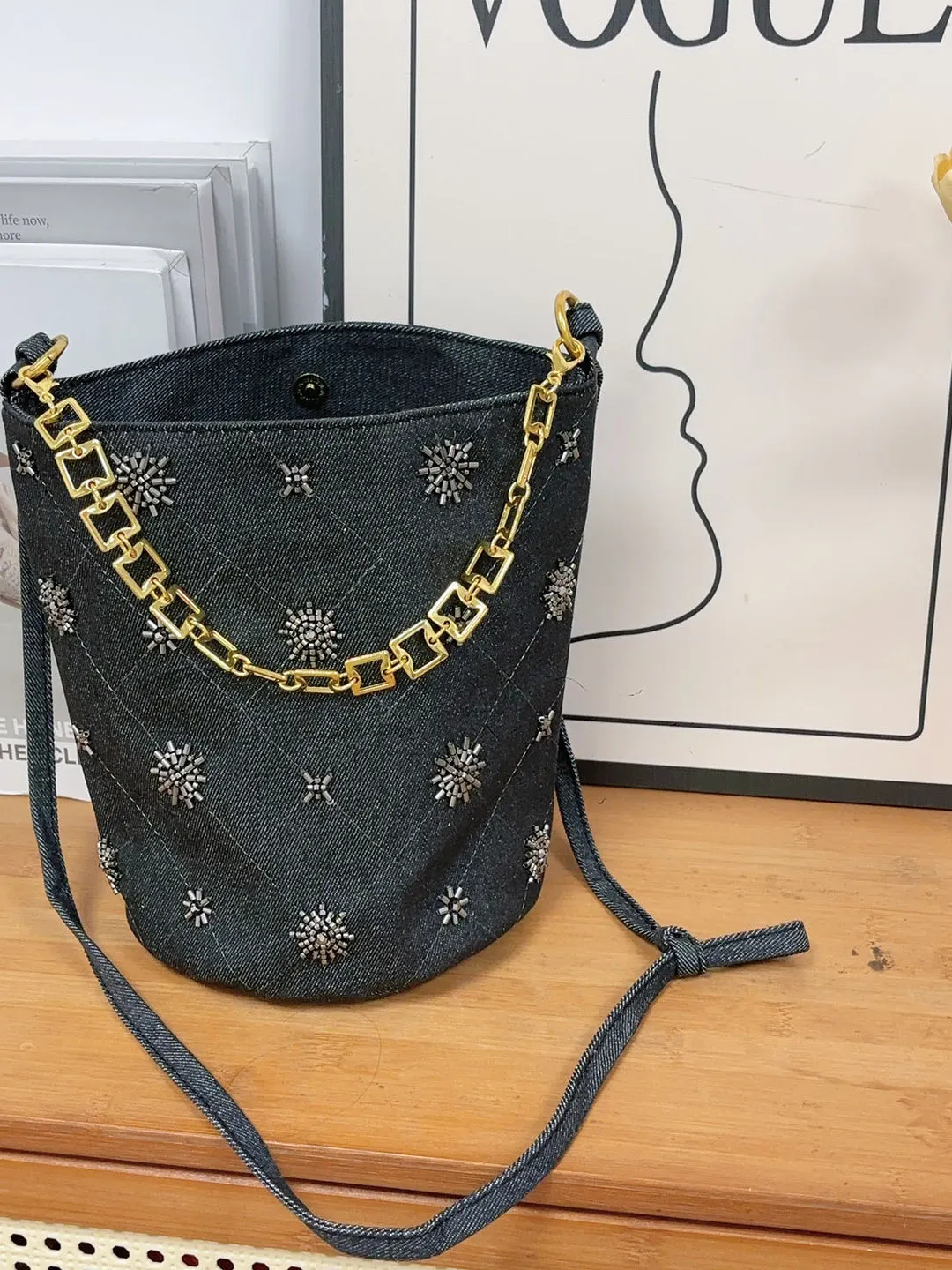 

Джинсовая сумка-вед с вышивкой в стиле ретро, новая китайская сумка через плечо на одно плечо, модная женская сумка через плечо с магнитной застежкой