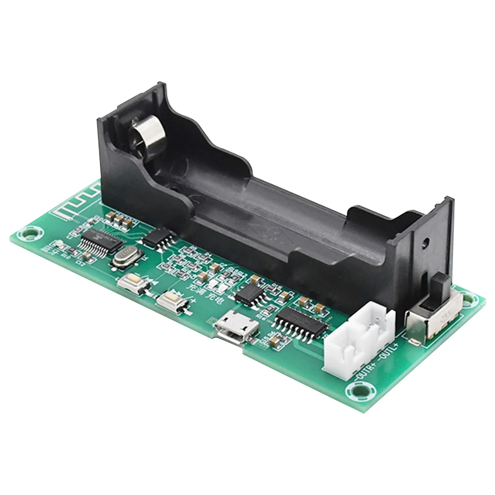 XH-A153 Bluetooth-Compatible Audio Amplifier Board DC 5V 3W*2 2.0 Channel Type-C Micro USB With 18650 Battery Case for Speakers